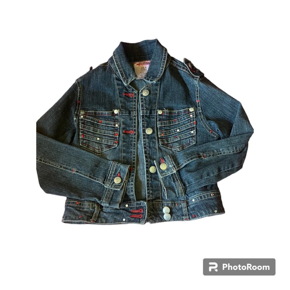 2B Real Girl's Jean Jacket‎ with Rhinestones sz 4